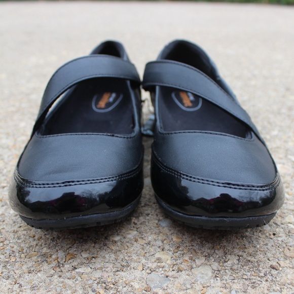 Safe T Step Black Faux Leather Ladies Comfort Work Shoes Sz 9.5 - Picture 2 of 9